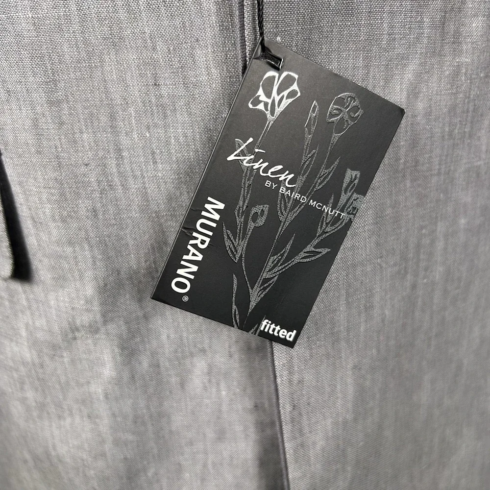 Murano Baird McNutt Linen Fitted 2PC Suit 38R 38x32 New With Tags Summer Wedding